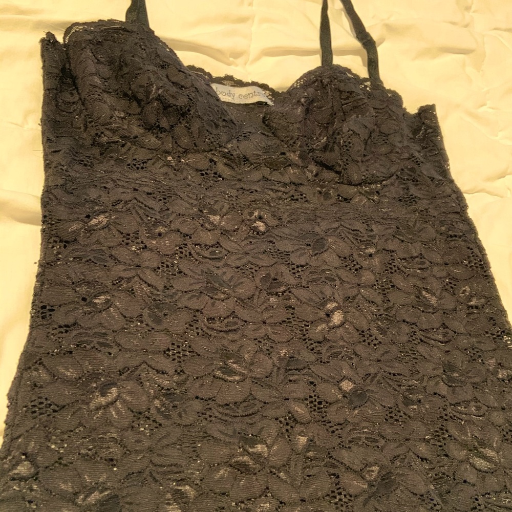 Black lace bustier